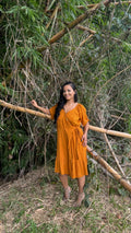 Vestido Mostarda Ombro a Ombro