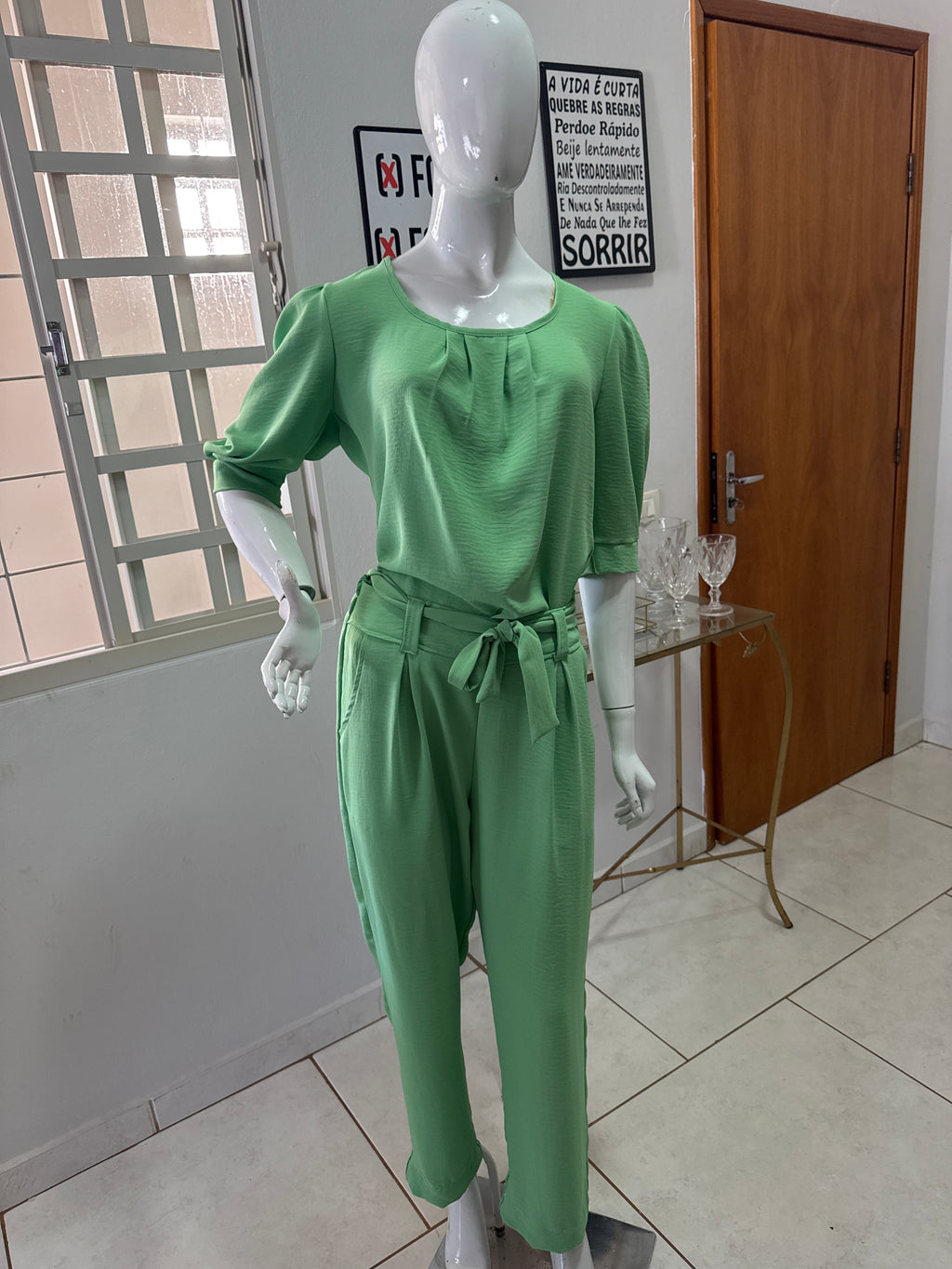 Conjunto Verde Esmeralda  - Blusa e Calça