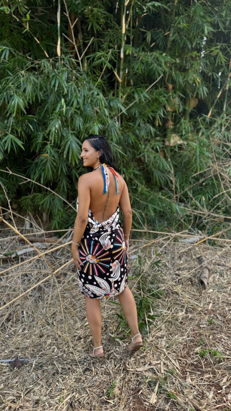 Vestido Estampa Geométrica Multiuso - Inspiração farm