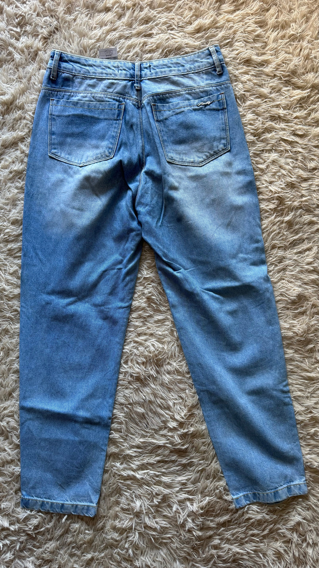 Calça Mom Jeans Destroyed Really Azul