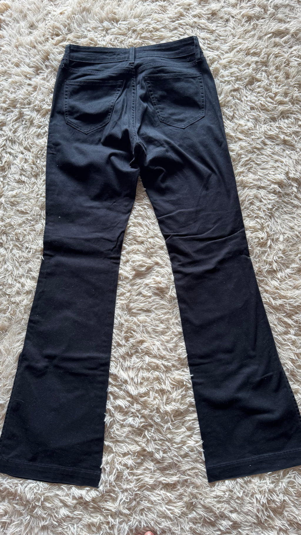 Calça Flare Jean Darrot Preta com Fenda Lateral