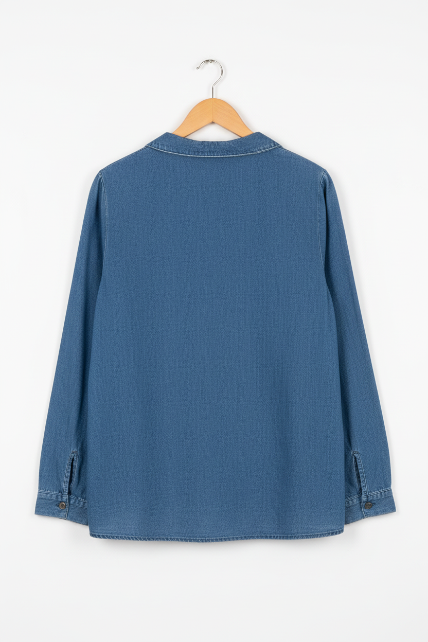 Blusa jeans costas lisa
