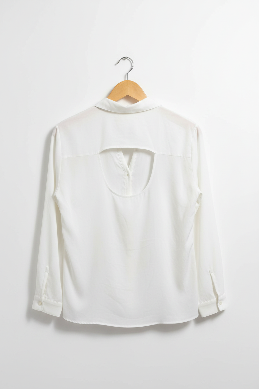 Camisa Branca com Detalhe Estampado