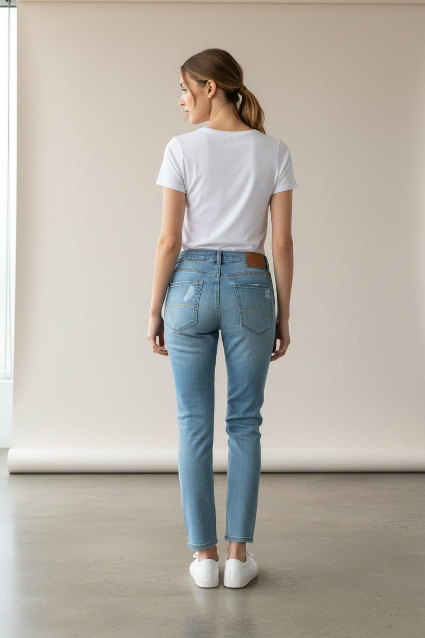 Calça Jeans Destroyed Azul Alove And Beyond - Nova com Etiqueta