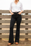 Calça Flare Jean Darrot Preta
