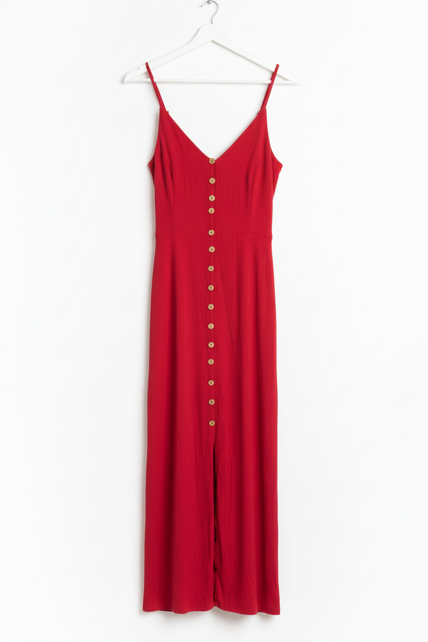 Vestido Vermelho Longuete