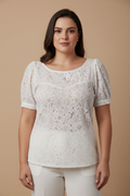 Blusa de Renda Branca - Monteau Los Angeles