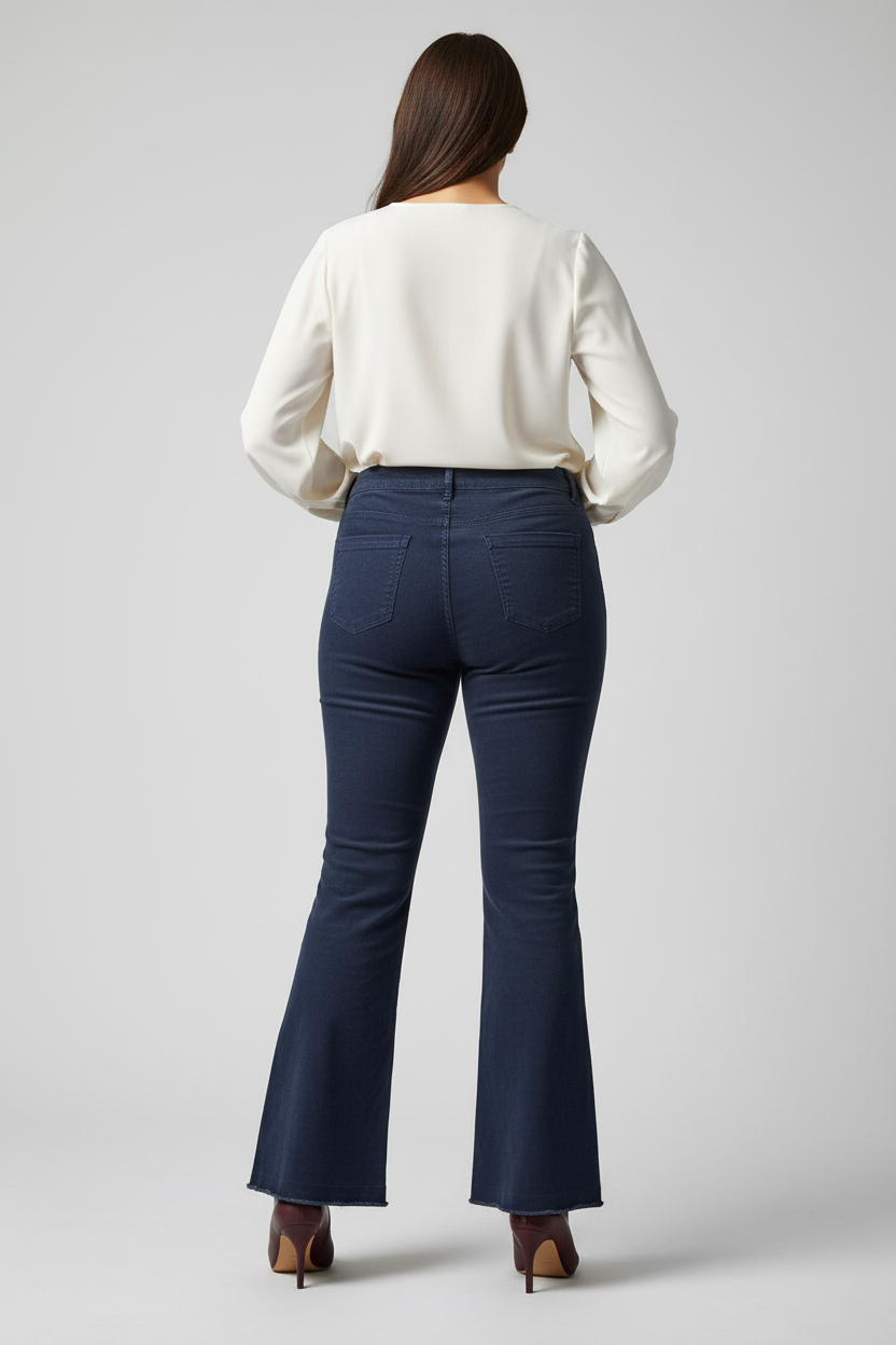 Calça Hering Flare Azul Marinho Texturizada