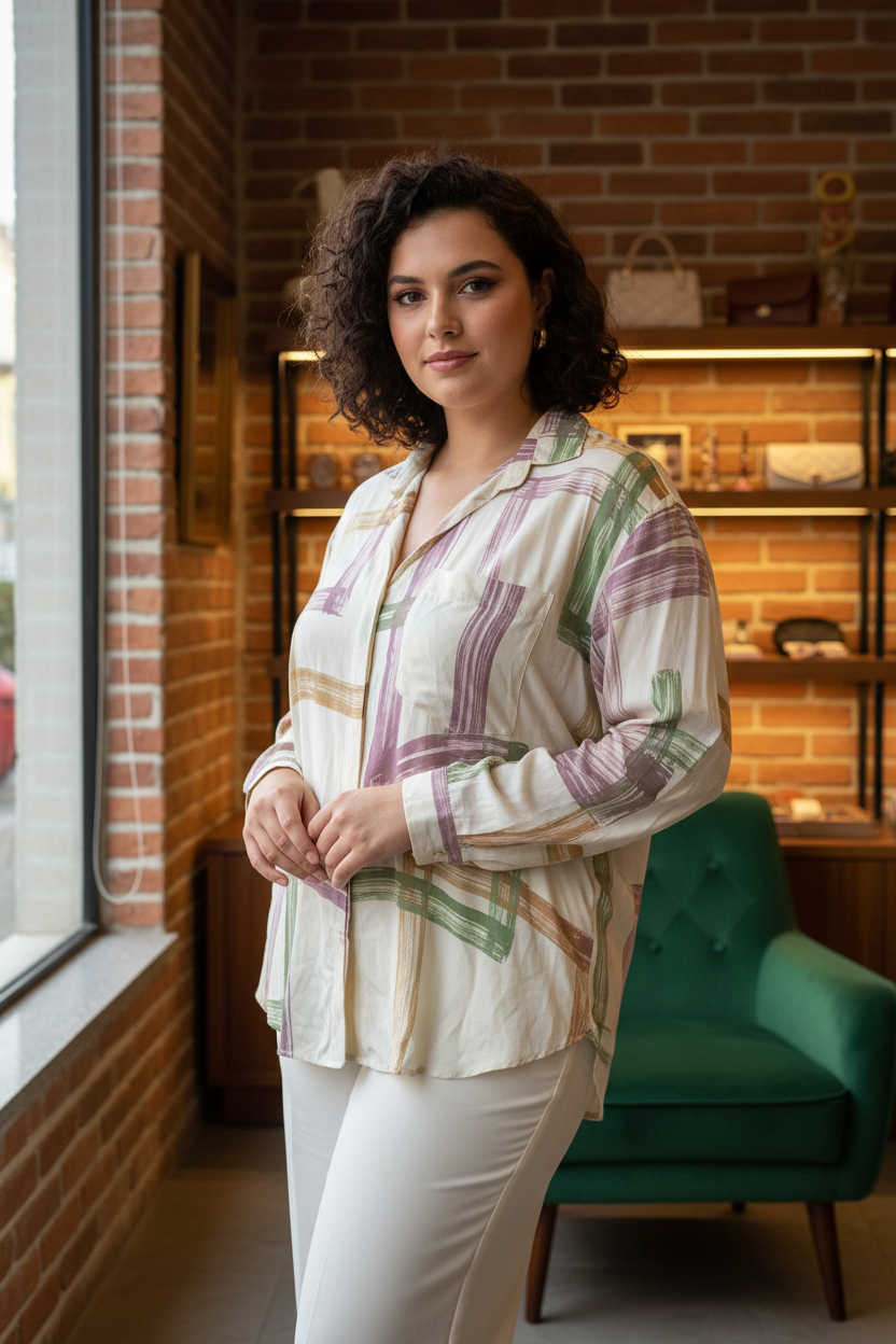 Camisa Vintage Geométrica - Sergio Liveira