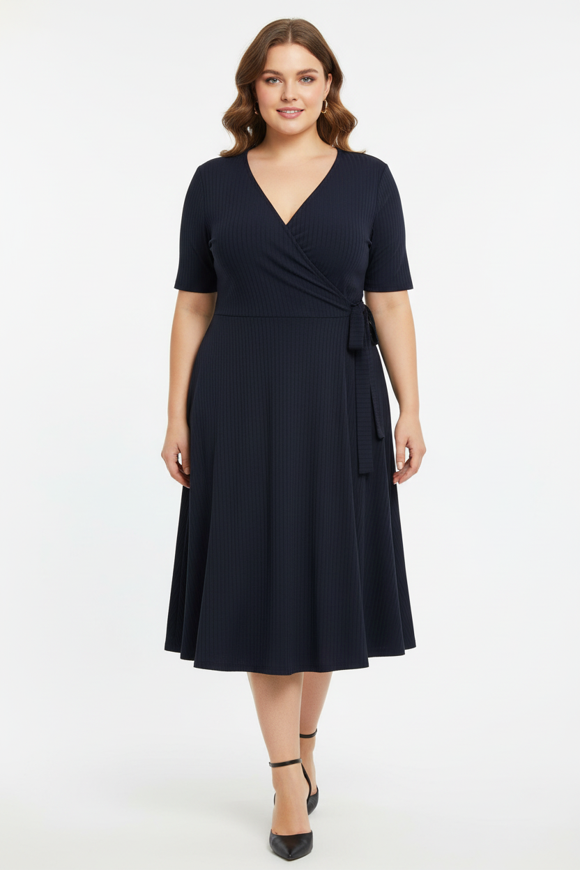 Vestido Azul Marinho Transpassado - Hering