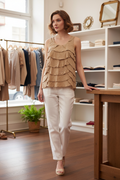 Blusa Babados Bege Artsy