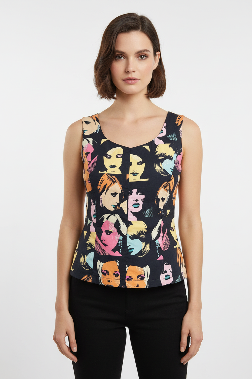 Blusa Preta Pop Art