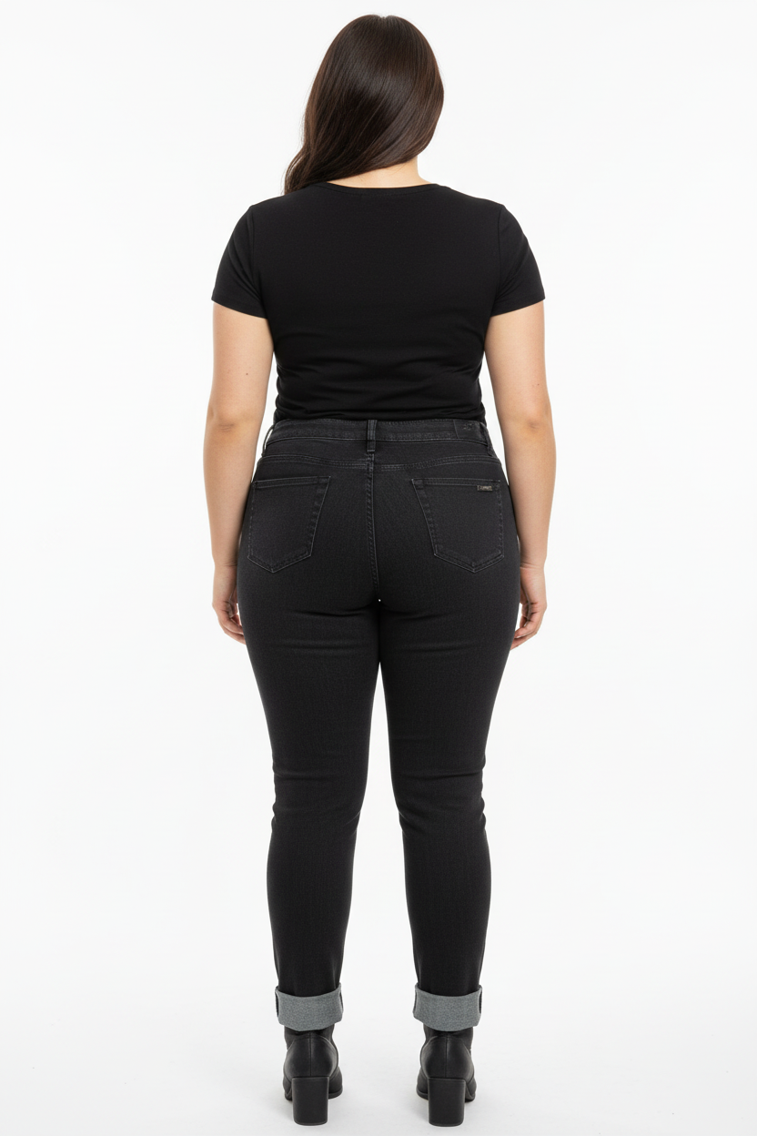 Calça Jeans Preta Bivik Plus Size
