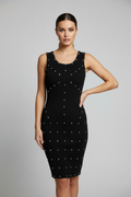 Vestido Canelado Tachas