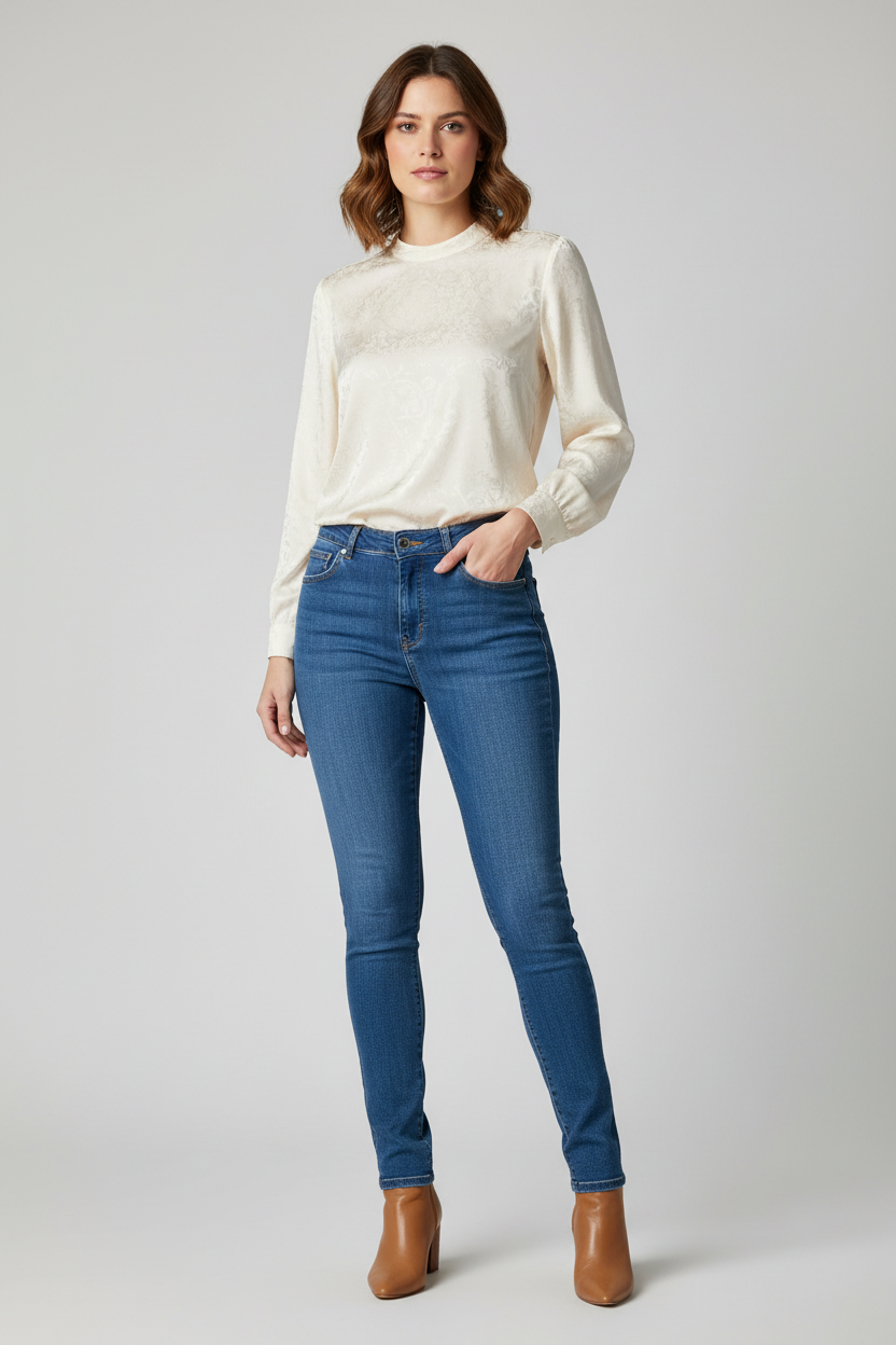Calça Jeans Skinny Azul Patrícia Foster