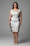 Vestido Marfim Renda Preta G