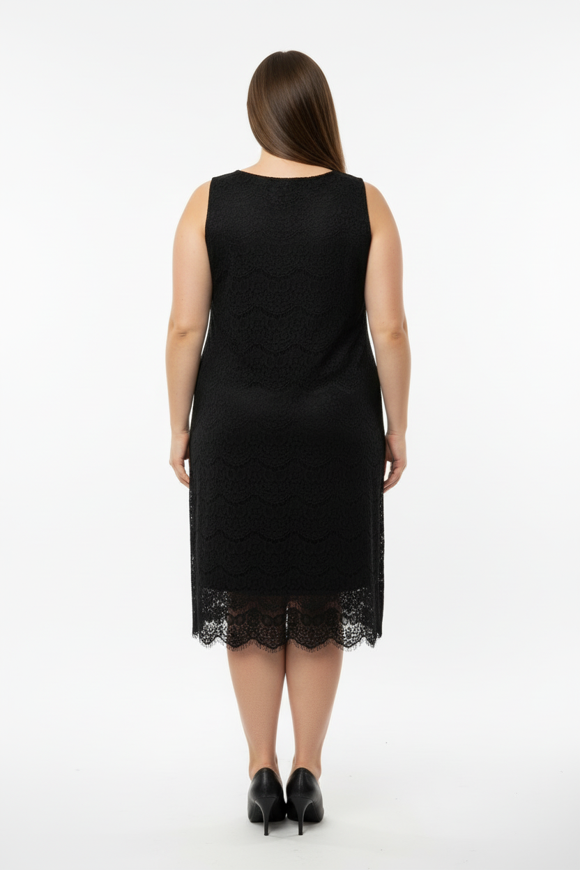 Vestido Preto em Renda - Tamanho G