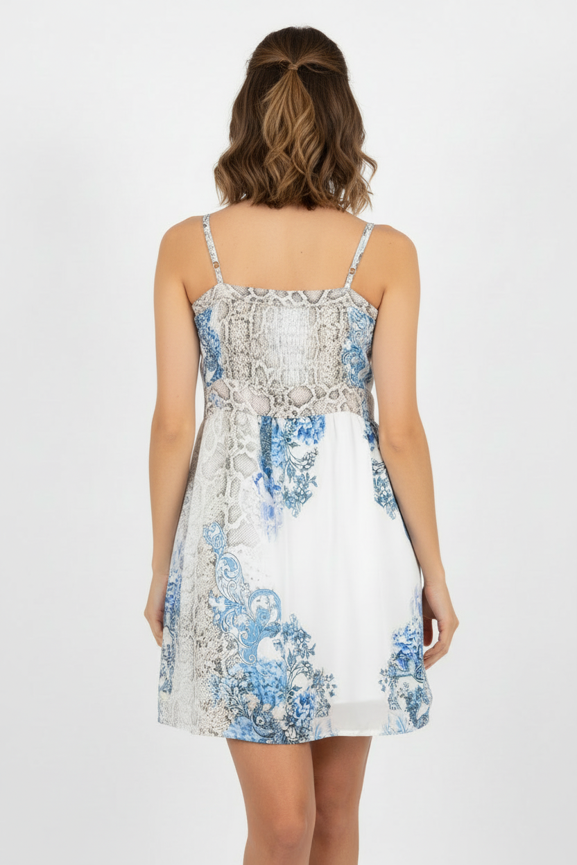 Vestido Luigi Bertolli Floral Azul