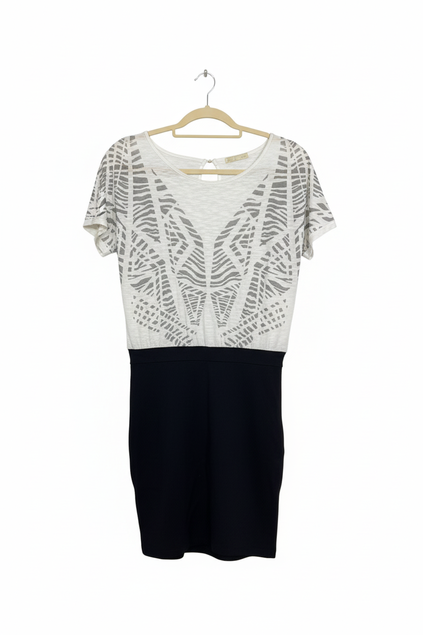 Vestido Bicolor Geométrico - DZARM