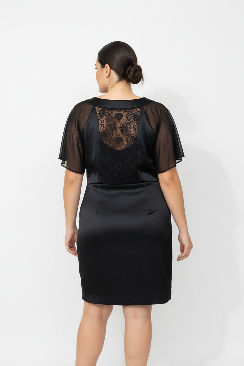 Vestido Preto Renda Transparente GG