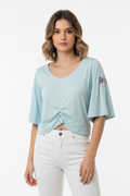 Blusa Azul Claro com Bordado