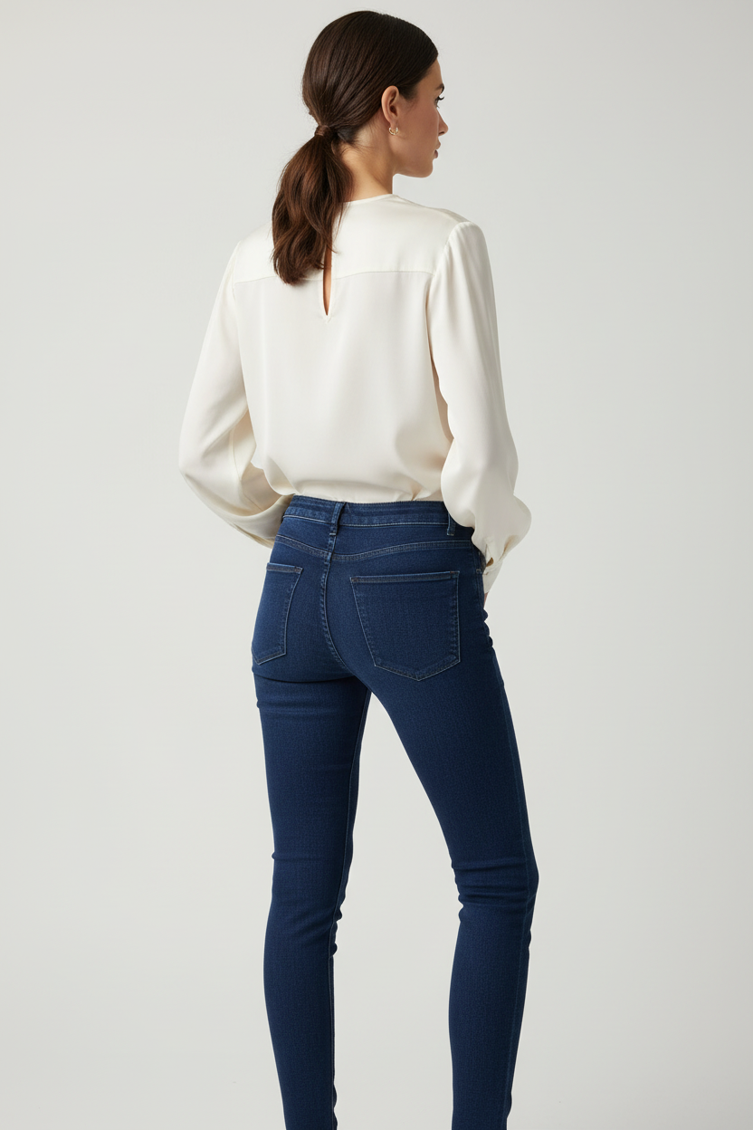 Calça Jeans Skinny Azul com Lycra