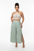 Top Crochê Halter Bege - Tamanho Único