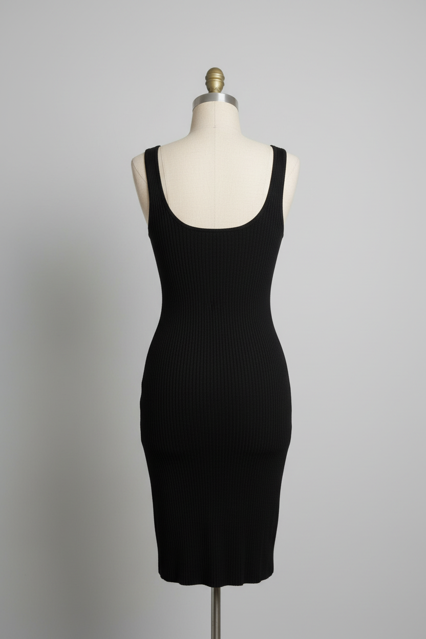 Vestido Canelado Tachas