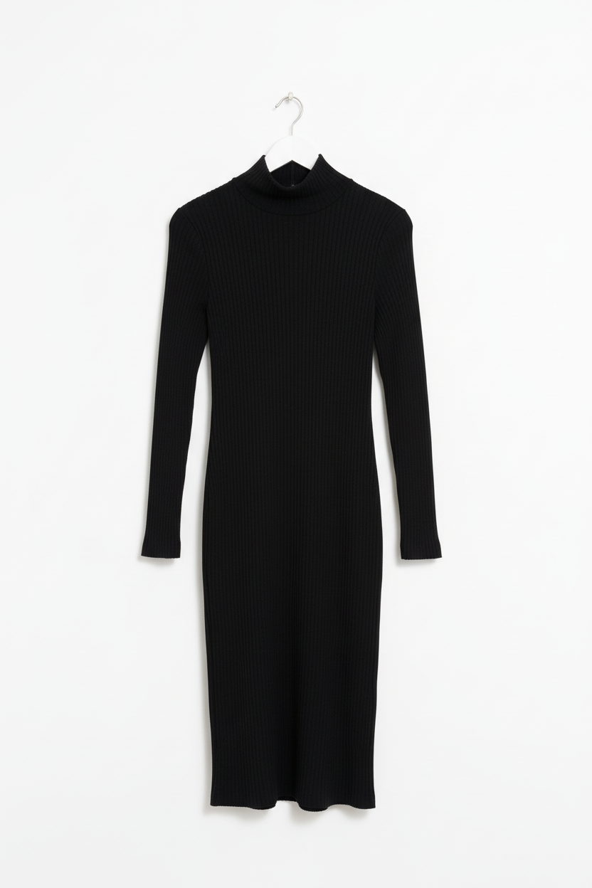 Vestido Preto Gola Alta