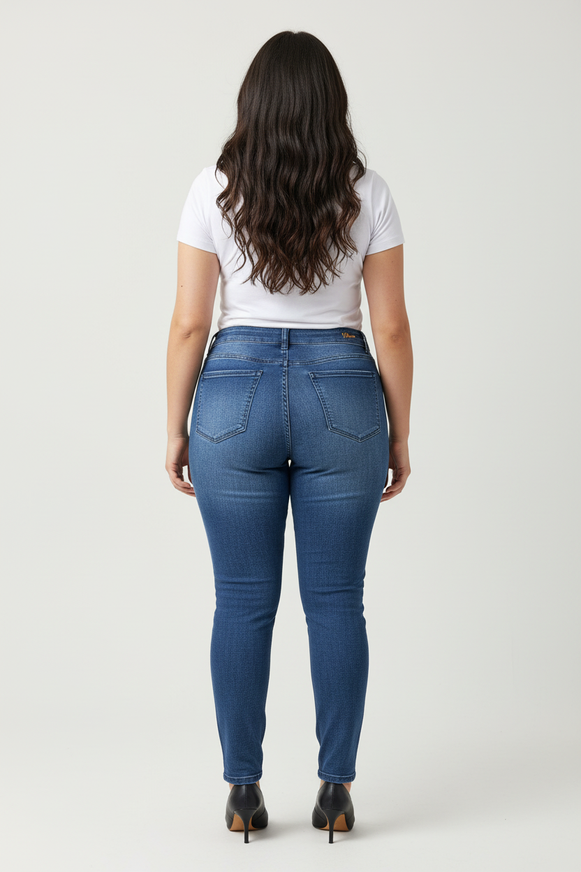 Calça Jeans Azul Médio com Lycra