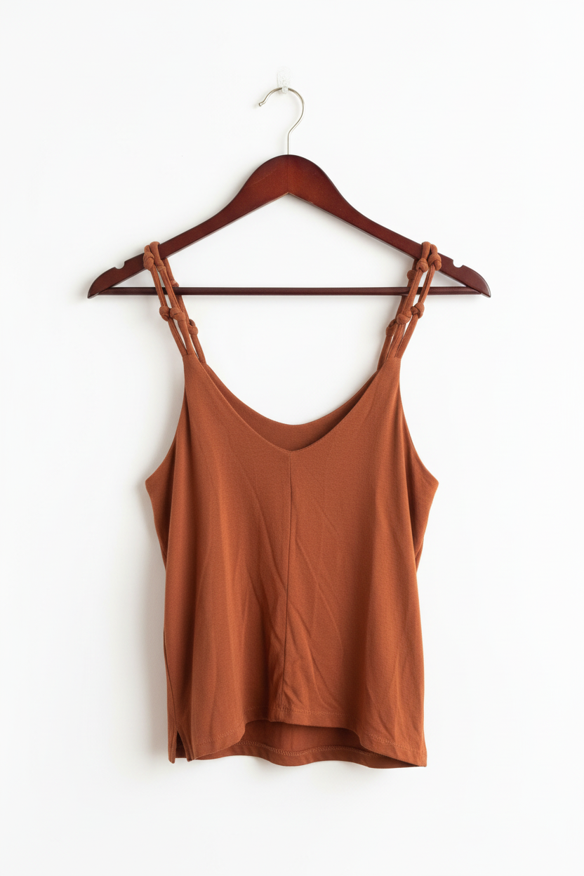 Blusa Alça Trançada Terracota