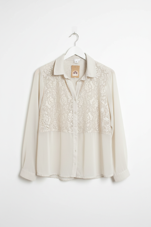 Blusa Off-White com Renda - Giovana Julia