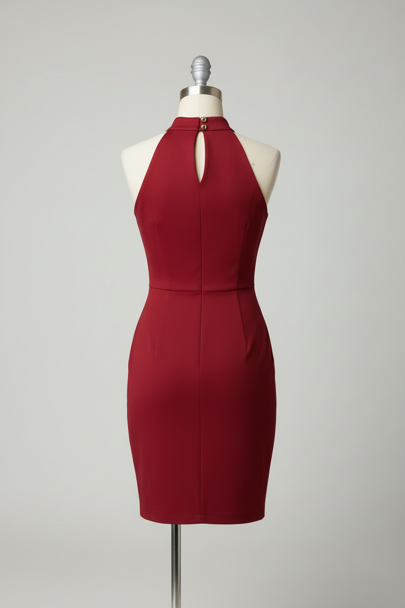 Vestido Vinho Zíper