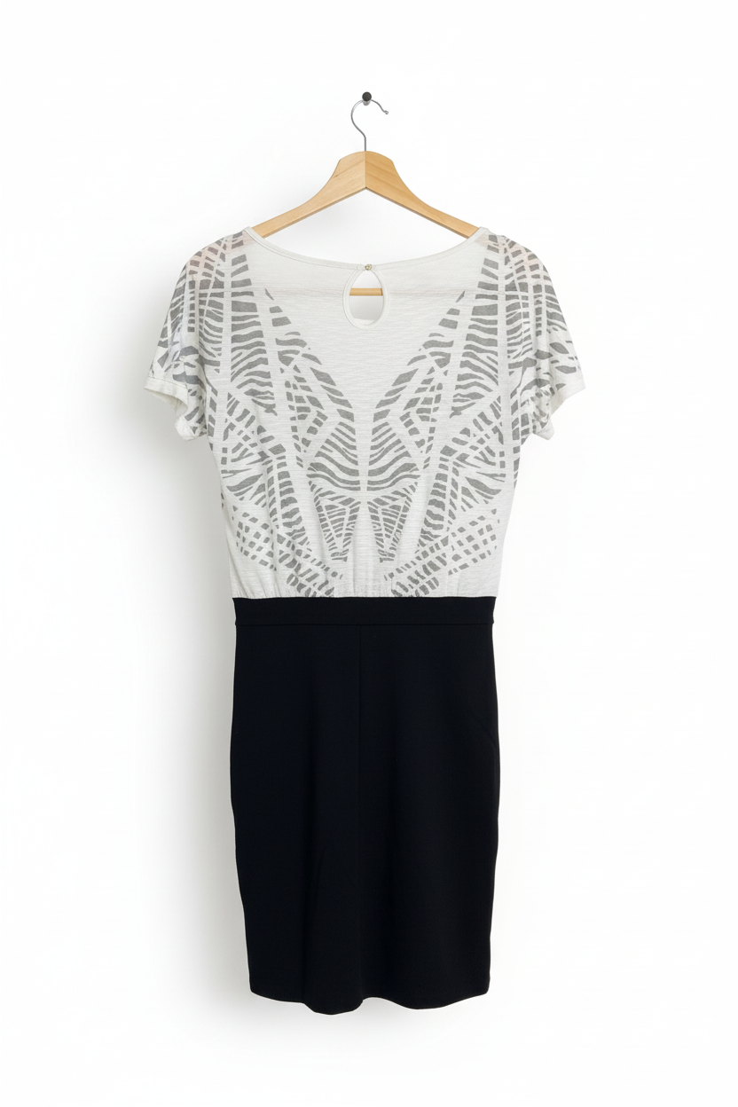 Vestido Bicolor Geométrico - DZARM