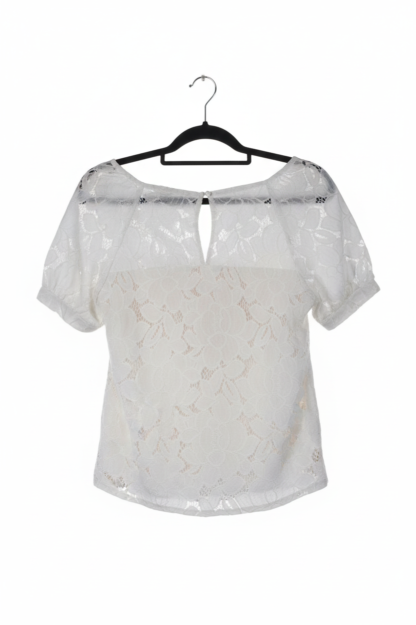 Blusa de Renda Branca - Monteau Los Angeles