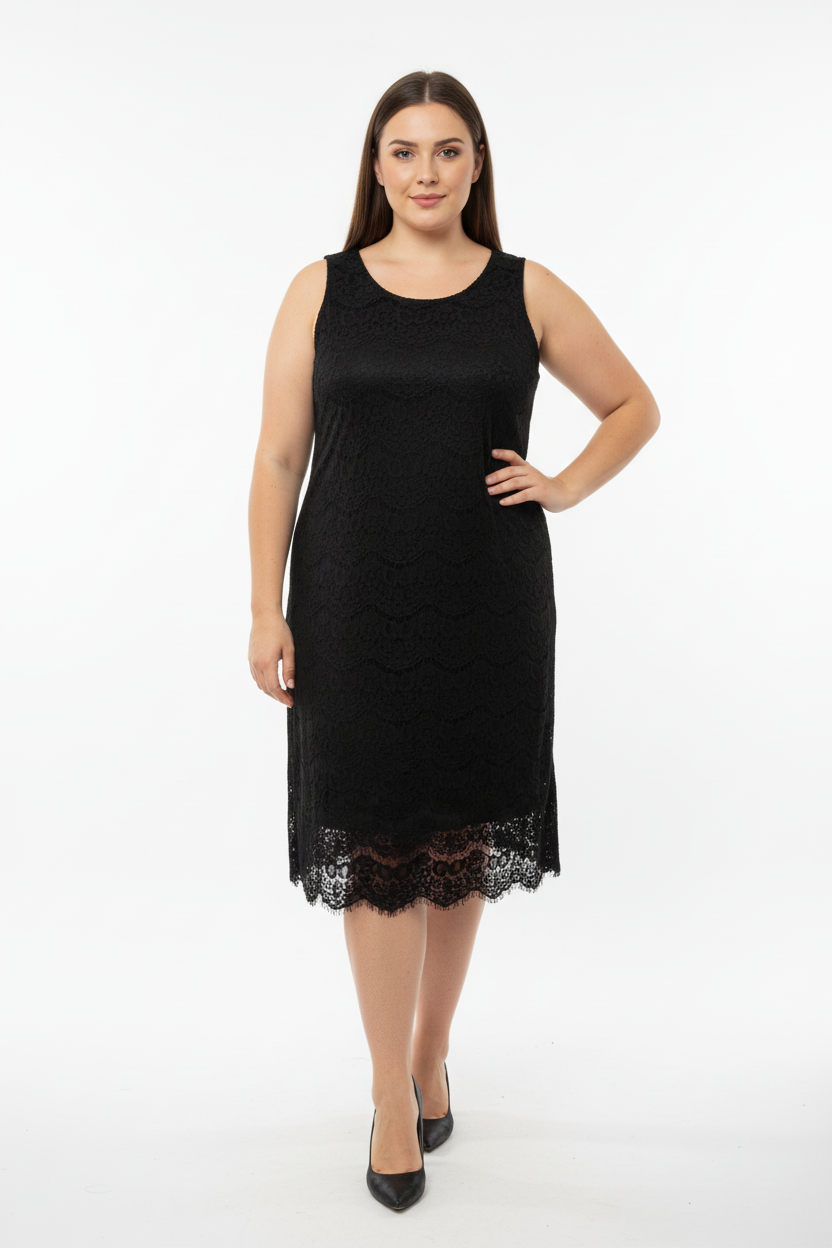 Vestido Preto em Renda - Tamanho G