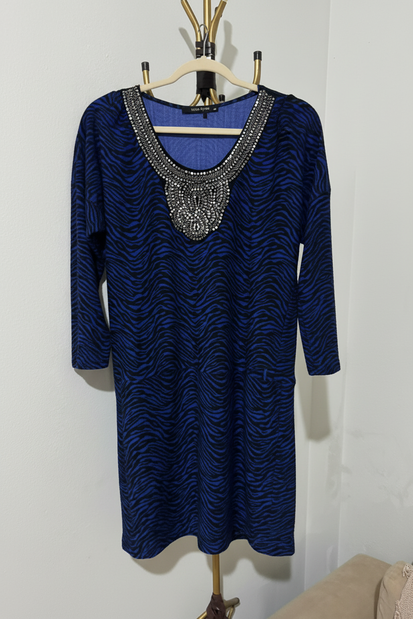 Vestido Azul Royal Pedrarias - Talita Kume