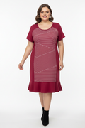 Vestido Vinho GG com Listras Geométricas