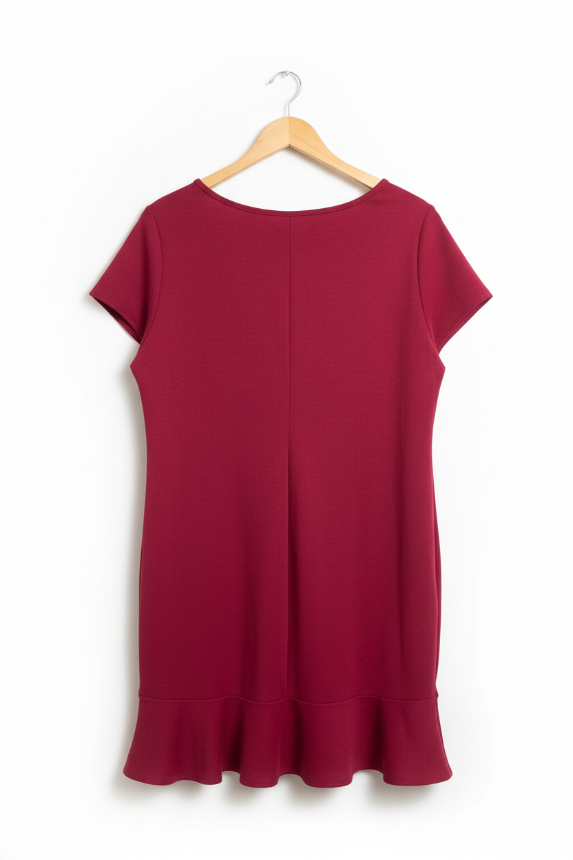 Vestido Vinho GG com Listras Geométricas