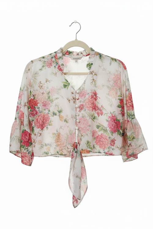 Blusa Floral Romântica Manga Longa