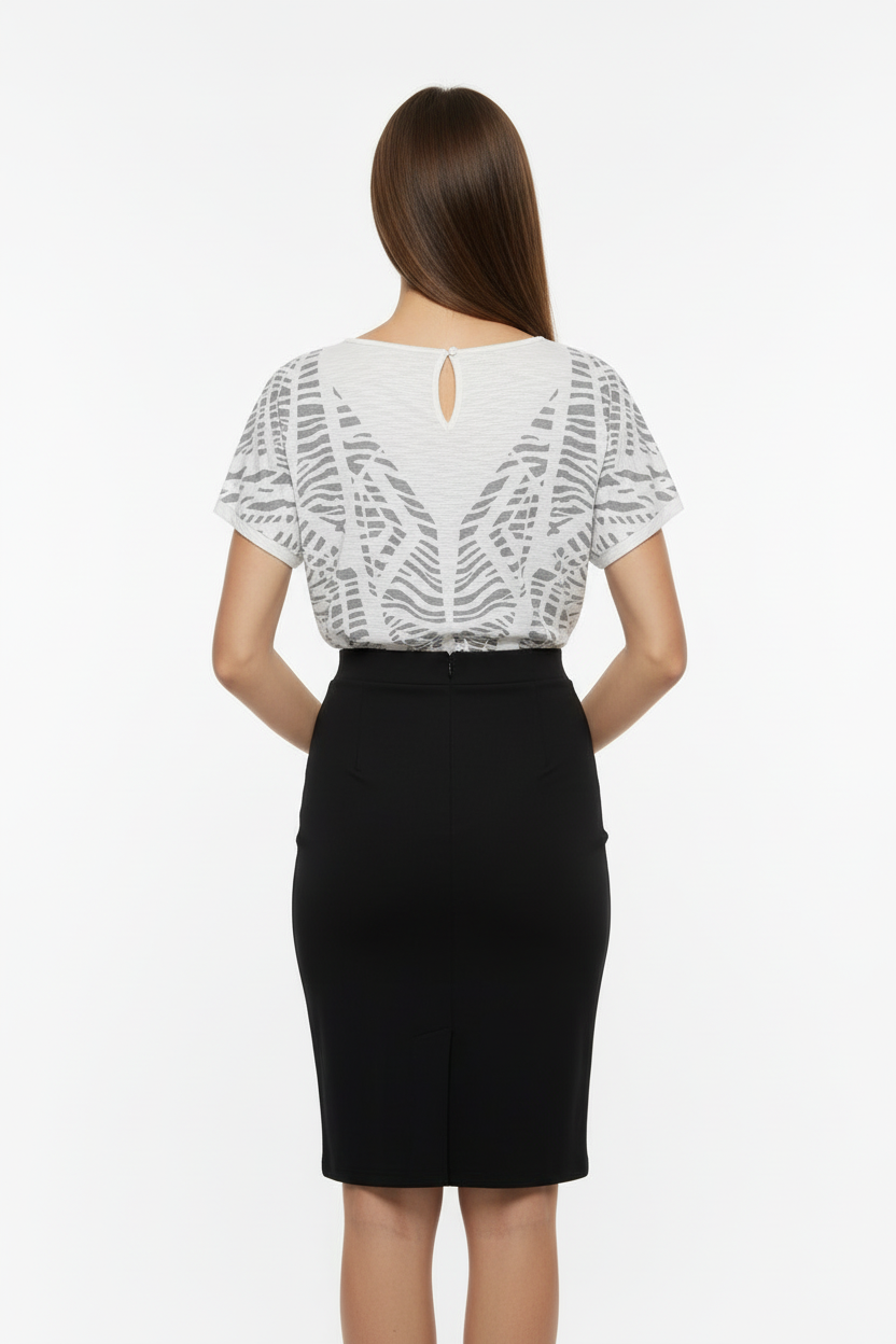 Vestido Bicolor Geométrico - DZARM