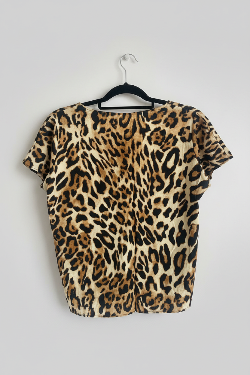 Blusa animal print oncinha no cabide - costas
