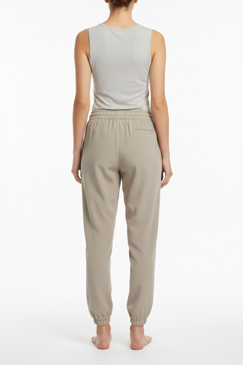 Calça Jogger Bege com Bolso