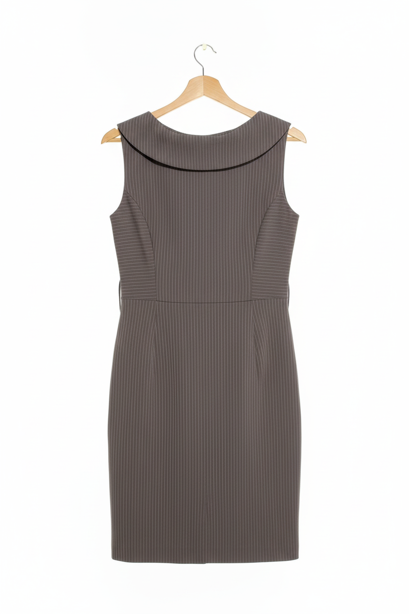 Vestido Cinza Gola Alfaiate - CELAVIE