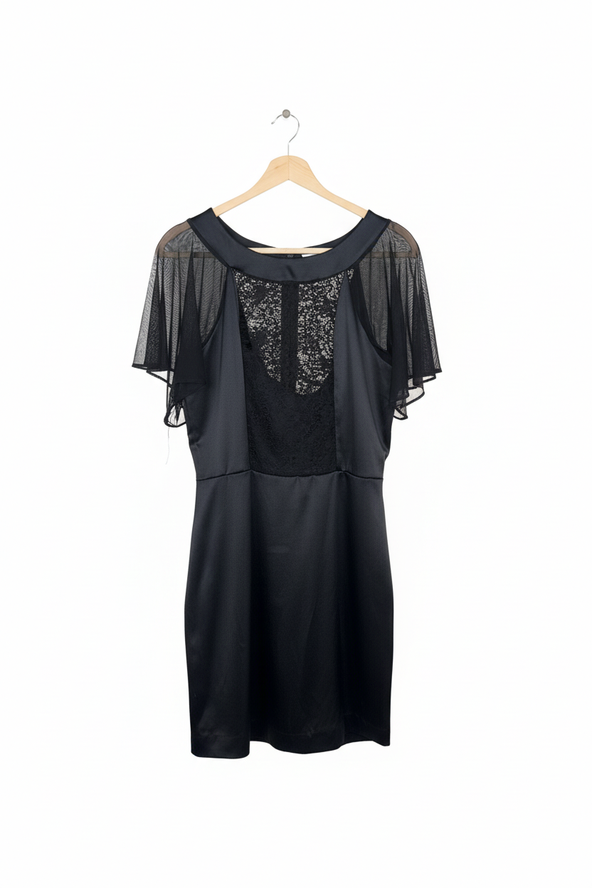 Vestido Preto Renda Transparente GG